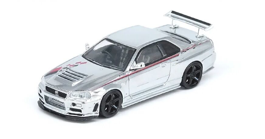 inno64 Nissan Skyline GT-R R34 Nismo R-Tune Chrome Silver