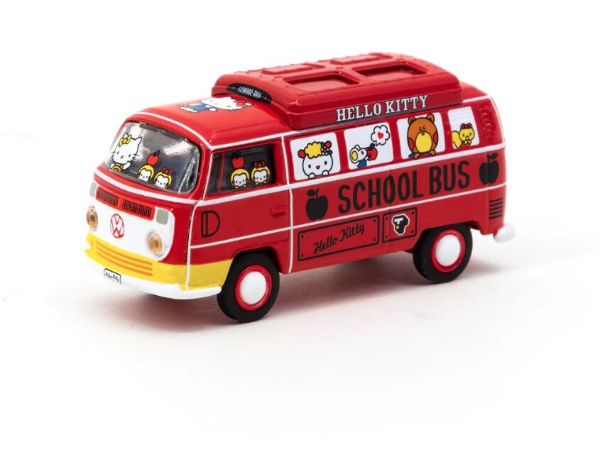 Schuco X Tarmac Works 164 Volkswagen Type II (T2) Bus - Hello Kitty - COLLAB64