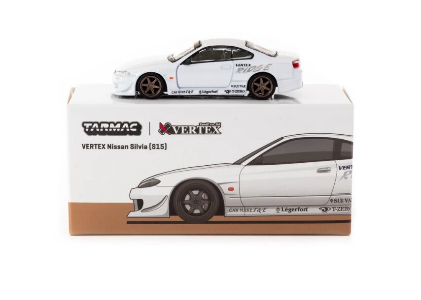 Tarmac Works VERTEX Nissan Silvia S15 White Metallic - Lamley Special Edition