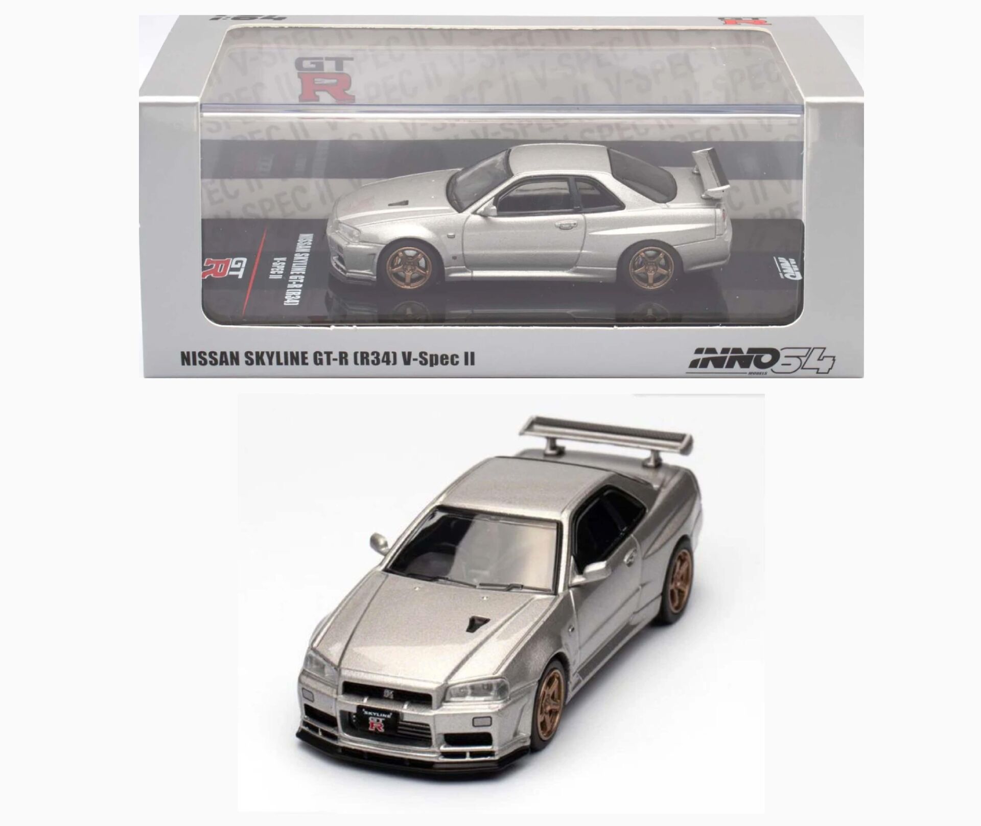 inno64 NISSAN SKYLINE GT-R (R34) V-Spec II Silver