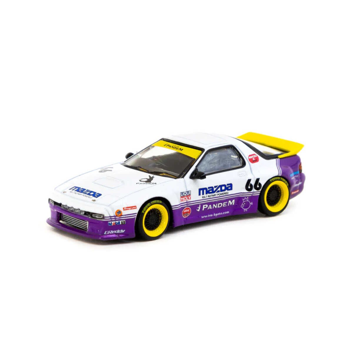 Tarmac Works 164 Pandem Mazda RX-7 FC3S White  purple - HOBBY64