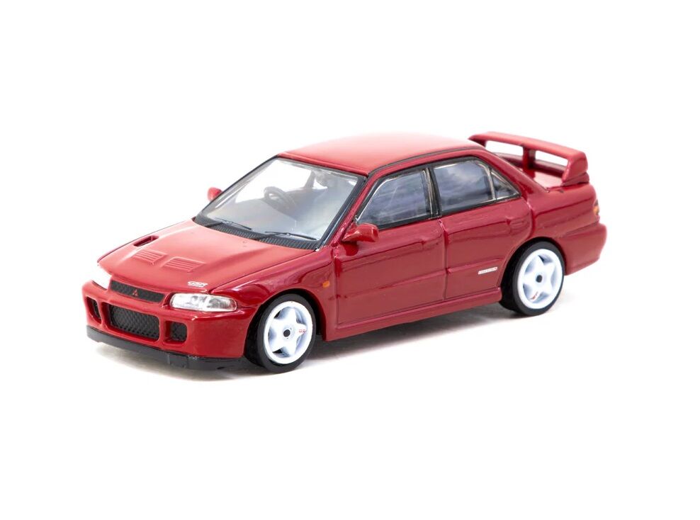 Tarmac Works Mitsubishi Lancer GSR Evolution II Red with Tarmac Cards - GLOBAL64