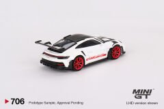 706-Porsche 911 (992) GT3 RS Weissach Package White with Pyro Red