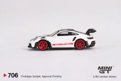 706-Porsche 911 (992) GT3 RS Weissach Package White with Pyro Red