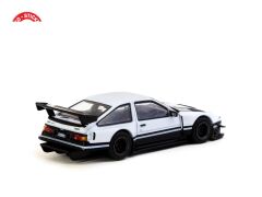 Tarmac Works 164 Toyota Sprinter Trueno AE86 Widebody White  Black with Tarmac Cards - GLOBAL64