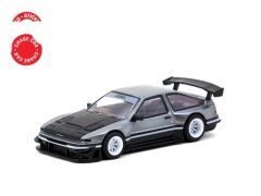 Tarmac Works 164 Toyota Sprinter Trueno AE86 Widebody White  Black with Tarmac Cards - GLOBAL64