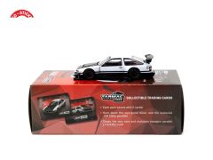 Tarmac Works 164 Toyota Sprinter Trueno AE86 Widebody White  Black with Tarmac Cards - GLOBAL64