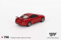 796- (ÖN SATIŞ) Mini GT  Nissan Skyline GT-R (R34) V-Spec Active Red Blister PAKET